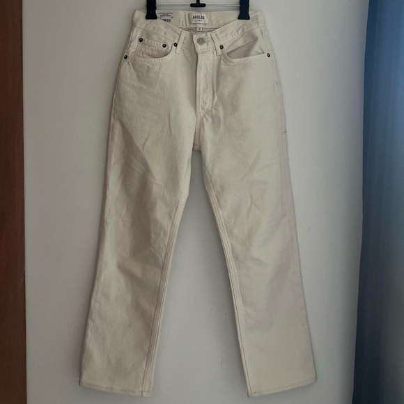 Agolde Lana Mid Rise Jeans in Off-White in the size 23 - Picture 1 of 3